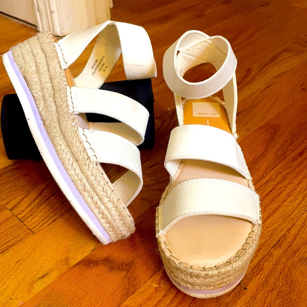 Dolce Vita platform white sandals